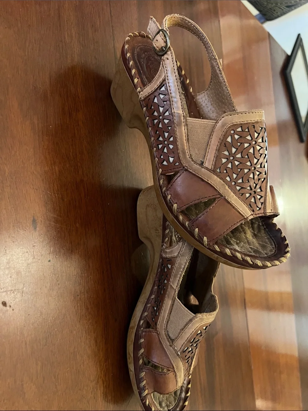 Women’s Brown Leather Open-Toe Slingback Sandals Ariat